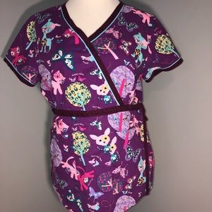 Koi Scrub Top Large Dogs Cats Butterflies